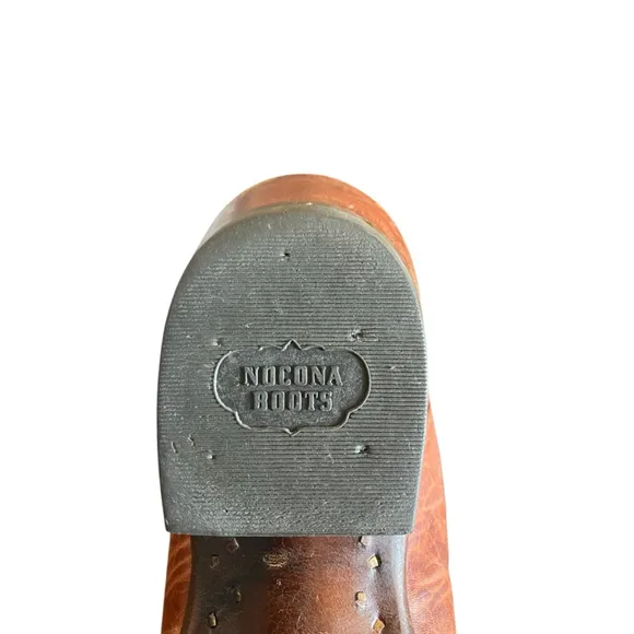 Nocona Cowboy Boots Almond Toe 9 1/2D Tan Western Style