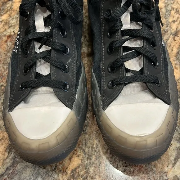 NOT A CHUCK Black &amp; White Lace Converse Sneakers SZ 8 Men’s/10 Women