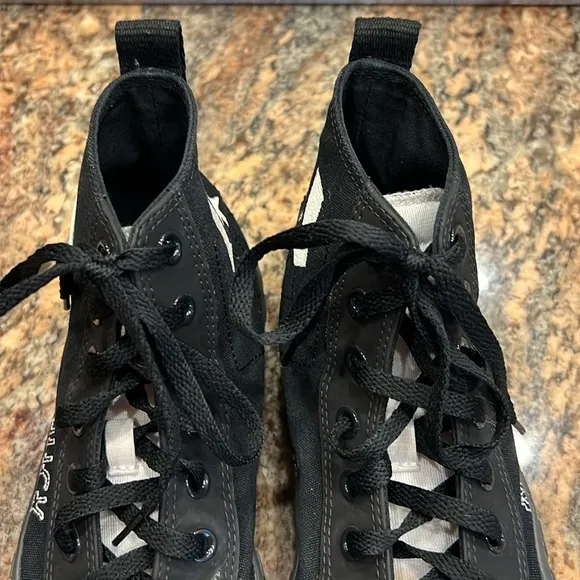 NOT A CHUCK Black &amp; White Lace Converse Sneakers SZ 8 Men’s/10 Women