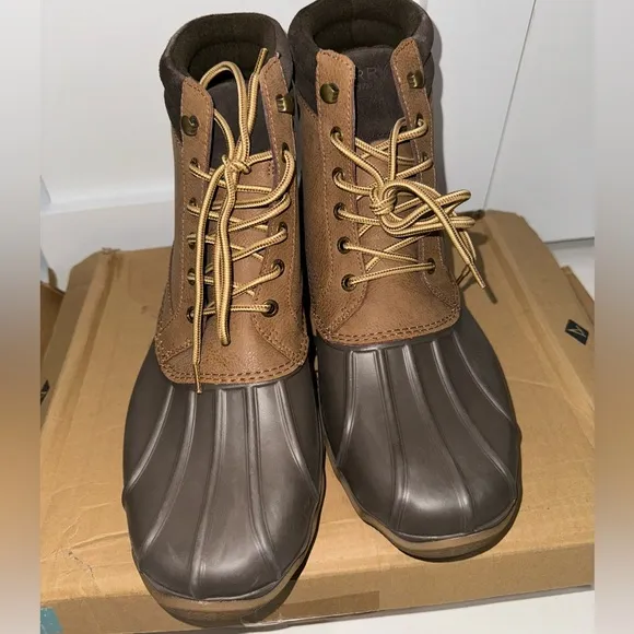 NWB Sperry Men’s Brewster Waterproof Ankle Boots in Dark Tan Size 11.5