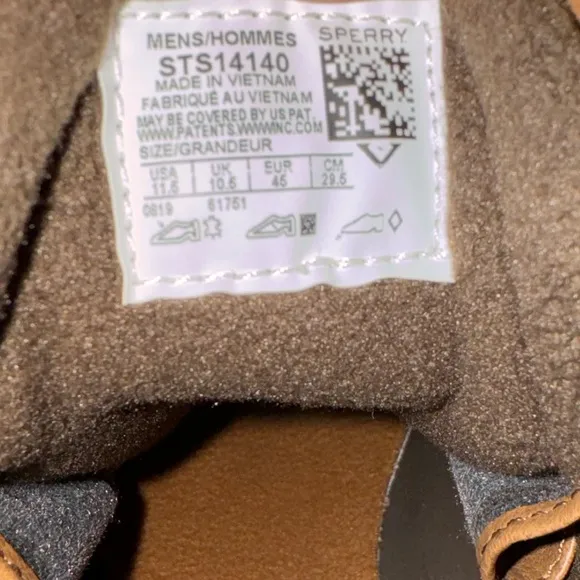 NWB Sperry Men’s Brewster Waterproof Ankle Boots in Dark Tan Size 11.5