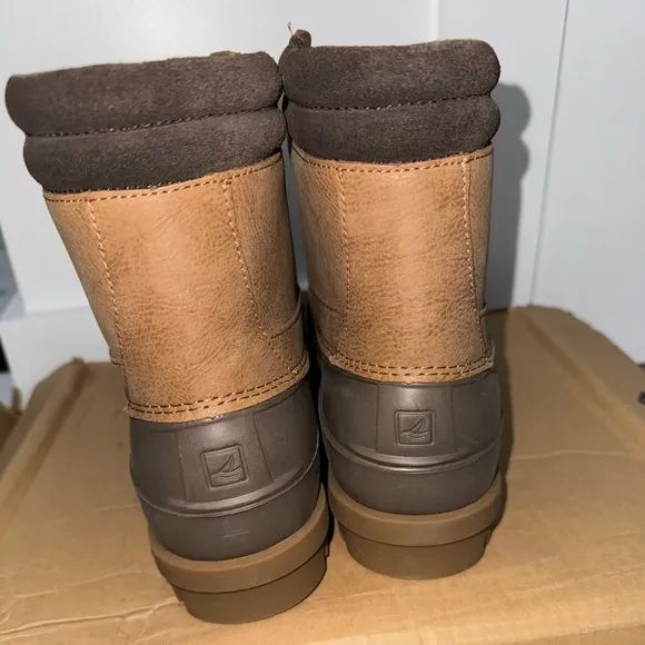 NWB Sperry Men’s Brewster Waterproof Ankle Boots in Dark Tan Size 11.5