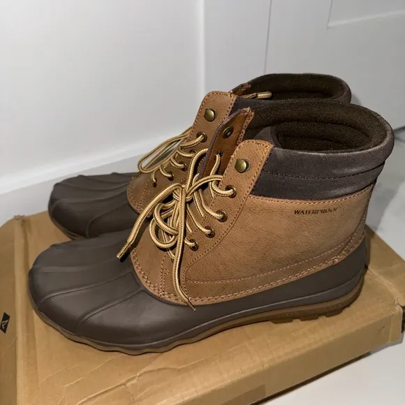 NWB Sperry Men’s Brewster Waterproof Ankle Boots in Dark Tan Size 11.5