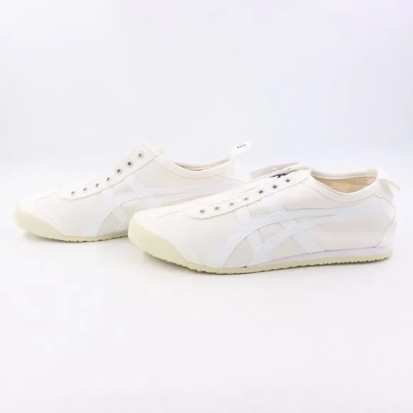 NWD Onitsuka Tiger Mexico 66 Slip-On Canvas Sneakers in White/White US Men's 9