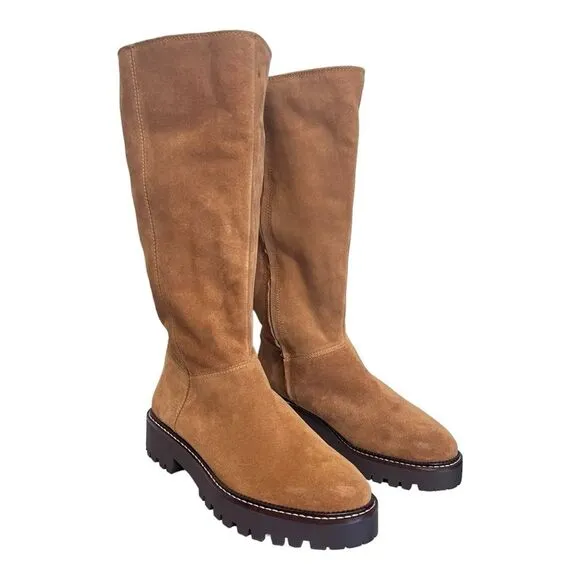 NWOB Caslon | Mimmo Water Resistant Brown Russet Tall Leather Boots 7.5