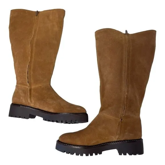NWOB Caslon | Mimmo Water Resistant Brown Russet Tall Leather Boots 7.5