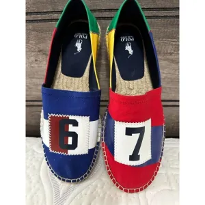 NWOB POLO RALPH LAUREN MEN'S shoes Cevio Color-Blocked Canvas Espadrille