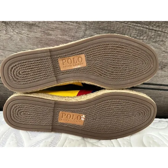 NWOB POLO RALPH LAUREN MEN'S shoes Cevio Color-Blocked Canvas Espadrille