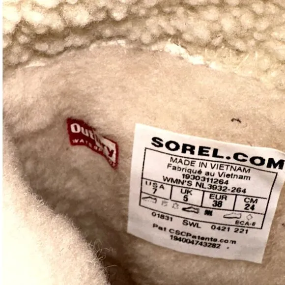 NWOB Sorel Tivoli IV Parc Taupe Snow Boots Lamb Fur Waterproof Insulated Size 7