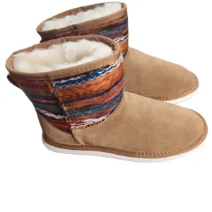 NWOT WARM Ankle Boots Aztec Bernie Mev sz 10  faux fur lined pull on Indian boho