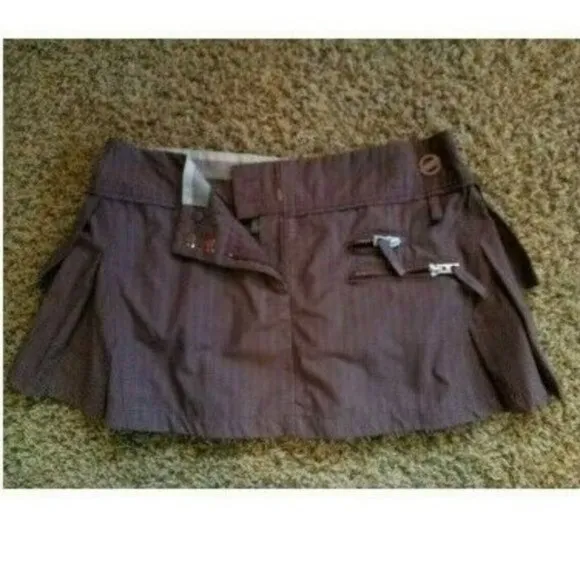NWT Adidas Stella McCartney Pleated Tennis Skirt w ZIPPER Brown S Small