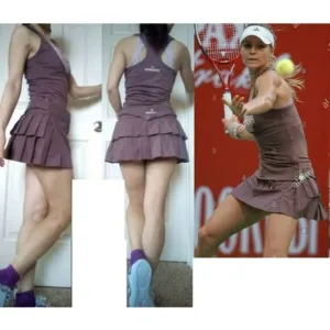 NWT Adidas Stella McCartney Pleated Tennis Skirt w ZIPPER Brown S Small