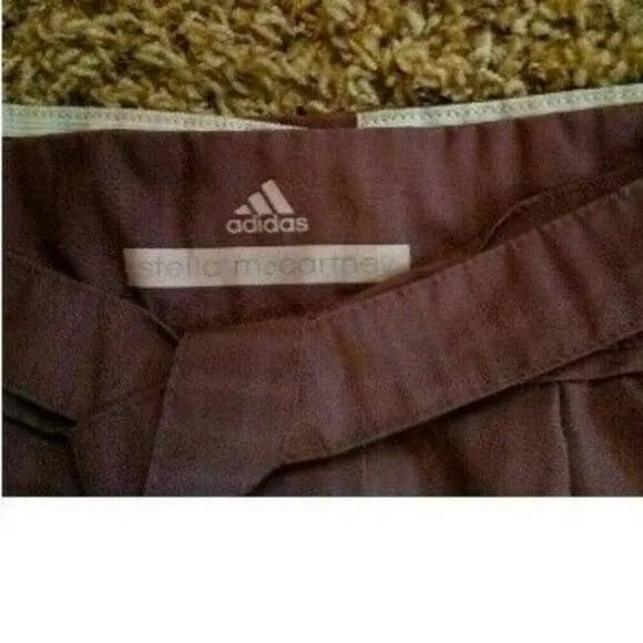 NWT Adidas Stella McCartney Pleated Tennis Skirt w ZIPPER Brown S Small