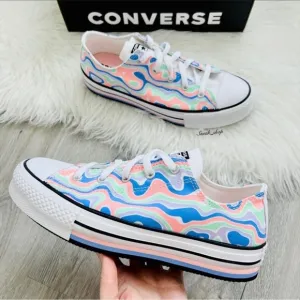 NWT Converse Chuck Taylor All Star Lift Platform Color Swirl Women’s Shoes