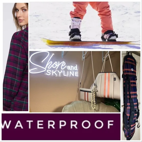 NWT crackling fire plaid BIB - black waterproof ski snowboard insulated overalls
