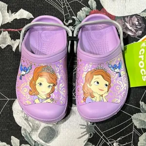NWT CROCS DISNEY SOPHIA THE FIRST KID SHOES CLOGS SIZE JUNIORS 1Y YOUTH RARE