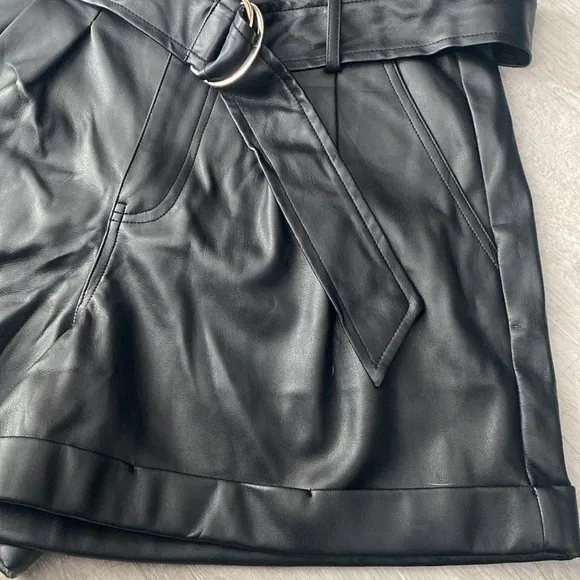 NWT Elan Stephanie Faux Leather Shorts