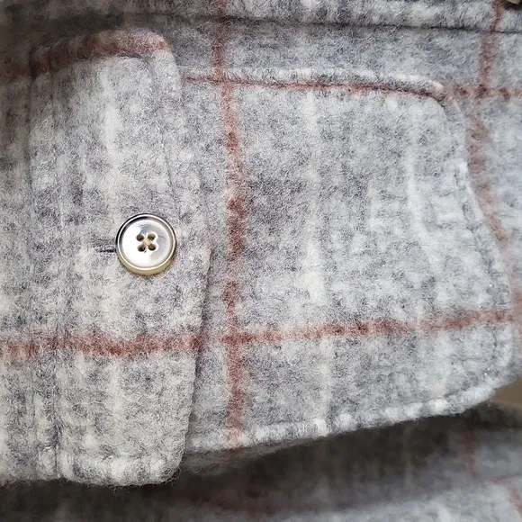 NWT Express Wool-Blend Plaid Longline Shacket SZXS