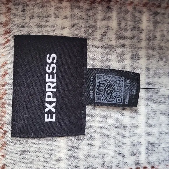 NWT Express Wool-Blend Plaid Longline Shacket SZXS