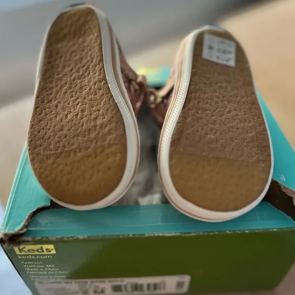 NWT Kate Spade x Keds Baby Glitter Sloane MaryJane Crib Shoes - Rose Gold- 2M