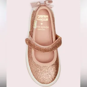 NWT Kate Spade x Keds Baby Glitter Sloane MaryJane Crib Shoes - Rose Gold- 2M