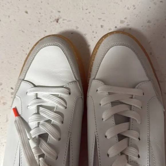 NWT KENNETH COLE NEW YORK Kam Guard Low-Top Leather Sneakers Size 7 Neon