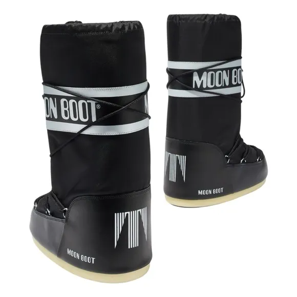 NWT MOON BOOT Icon Black Nylon Boots. Size 39/41