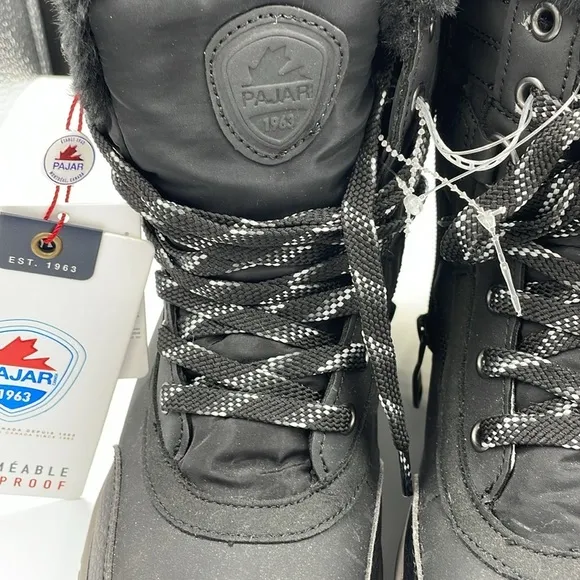 NWT Pajar Karley Snow Boots Womens 37 US 6-6.5 Black Insulated Winter Waterproof