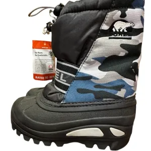 NWT Sorel CUB Winter Snow Rain Sled School Boots Little Kids Size 9 Blue Camo