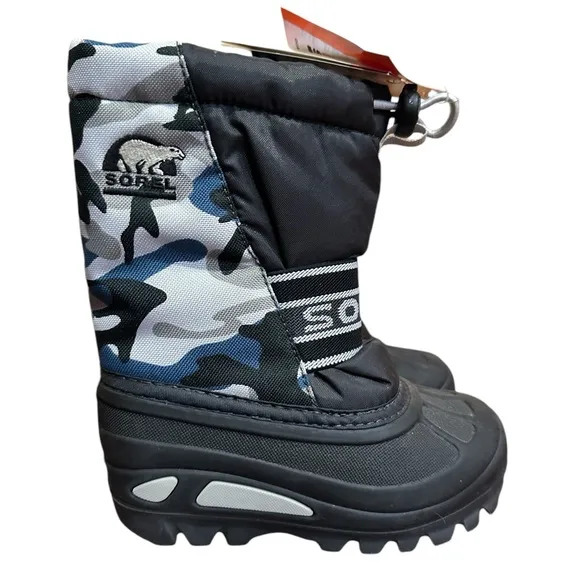 NWT Sorel CUB Winter Snow Rain Sled School Boots Little Kids Size 9 Blue Camo