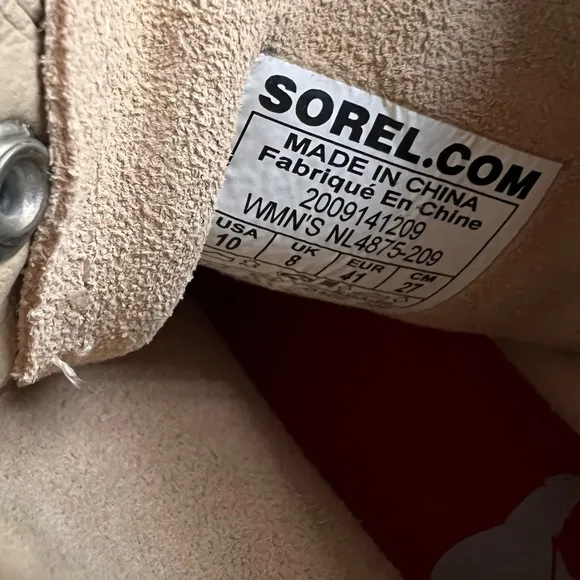 NWT Sorel Hi-Line Lace-Up Lug Combat Boots Bleached Ceramic Caribou Buff Sz 10