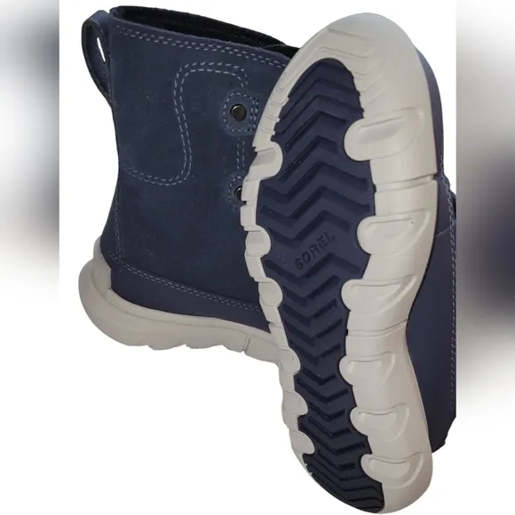 NWT Sorel Kids Explorer Waterproof Lace Boots India Ink Moonstone Blue Size 11C