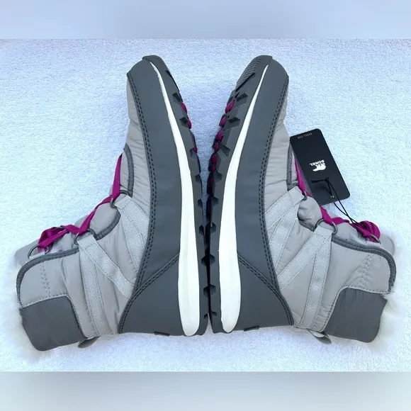 NWT Sorel Women's Whitney Short Lace Faux Fur Winter Boots - Gray - 9