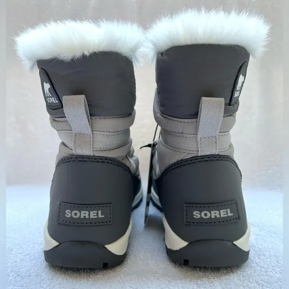 NWT Sorel Women's Whitney Short Lace Faux Fur Winter Boots - Gray - 9