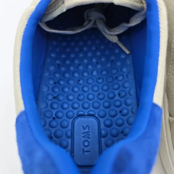 NWT TOMS Men's Leandro Brich/Admiral Blue Canvas/Pig Nubuck Lace-up Sneakers, 12