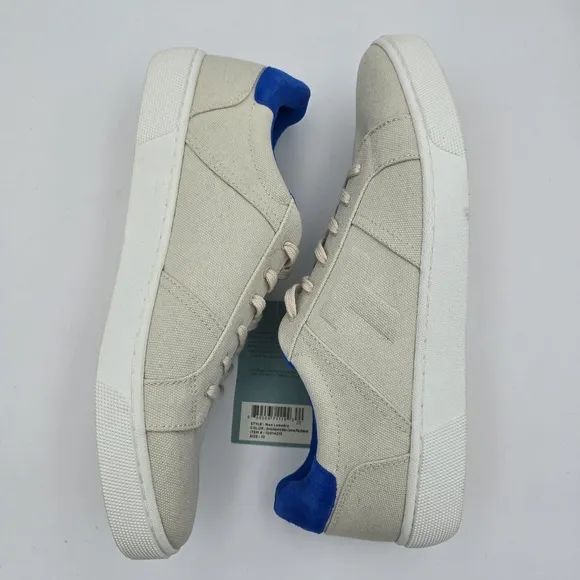 NWT TOMS Men's Leandro Brich/Admiral Blue Canvas/Pig Nubuck Lace-up Sneakers, 12