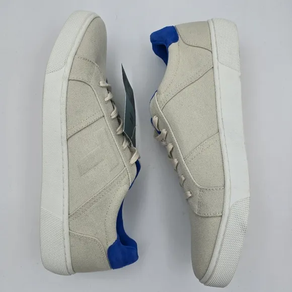 NWT TOMS Men's Leandro Brich/Admiral Blue Canvas/Pig Nubuck Lace-up Sneakers, 12