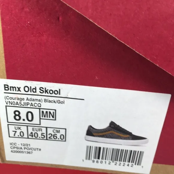 NWT Vans BMX Old Skool Skateboard Shoes Black/Golden Brown Men’s 8 Women’s 9.5