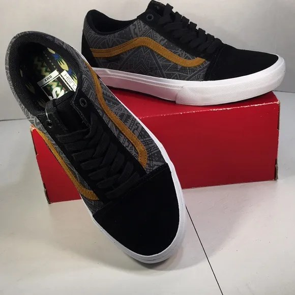 NWT Vans BMX Old Skool Skateboard Shoes Black/Golden Brown Men’s 8 Women’s 9.5