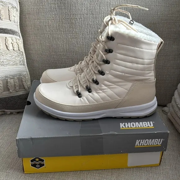 NWT!! Women’s Khombu Cold Winter Waterproof Boots, 11w, wide width, crea…