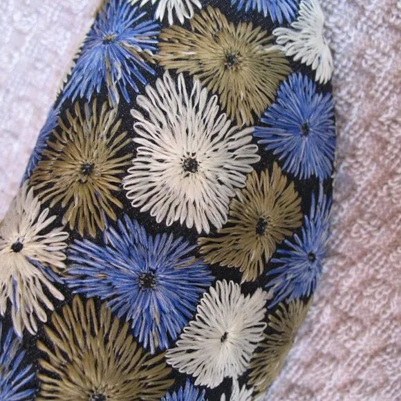 NWT Kaanas Blue Embroidered Mules Shoes