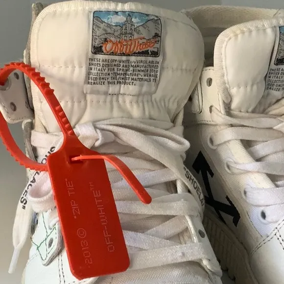 Off-White White High-Top Sneakers Deconstructed Design