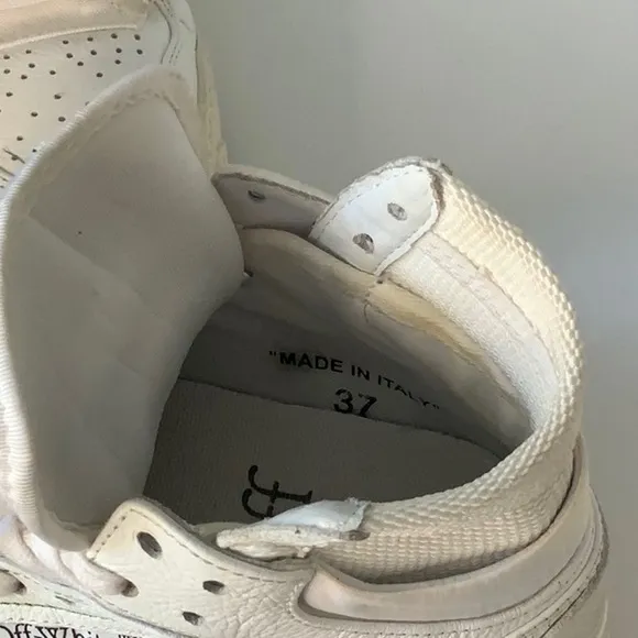 Off-White White High-Top Sneakers Deconstructed Design
