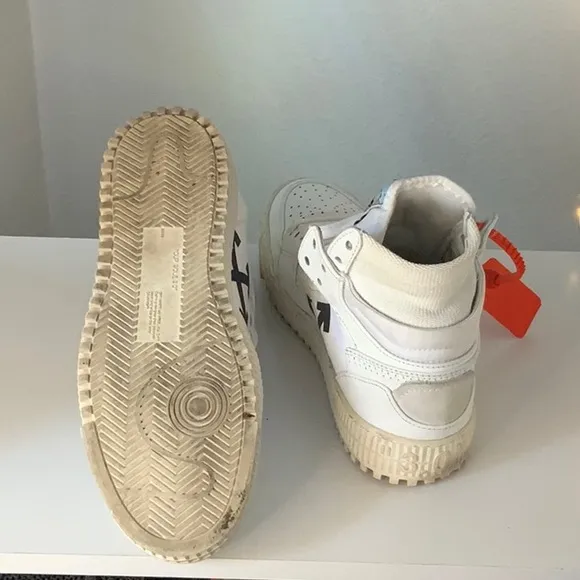 Off-White White High-Top Sneakers Deconstructed Design