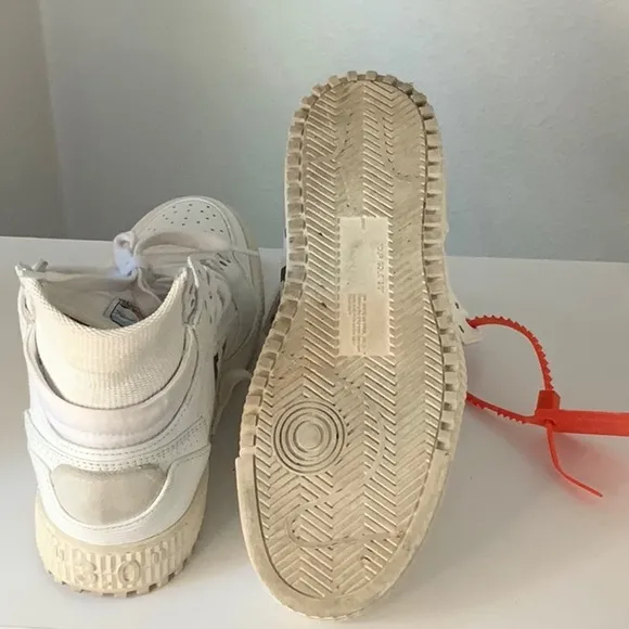 Off-White White High-Top Sneakers Deconstructed Design