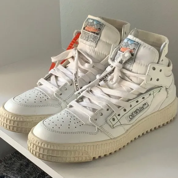 Off-White White High-Top Sneakers Deconstructed Design