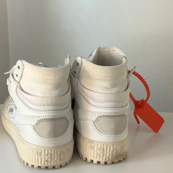 Off-White White High-Top Sneakers Deconstructed Design