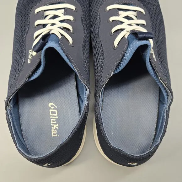 Olukai Moku Pae Men’s Boat Shoes Men’s Sz 12 Blue Quick-Drying Lace Up Sneakers