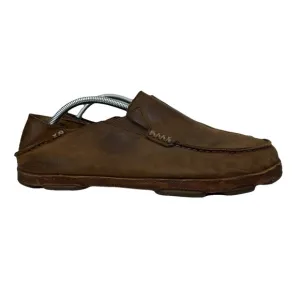 OluKai Moloa Men's Nubuck Slip On Loafers Shoes Size 11 Brown Comfort