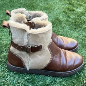 Olukai Pehuea Hulu Sherling Lined Leather Slip On Ankle Boots